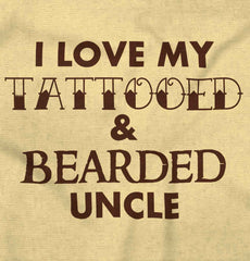 Love My Tattooed Bearded Uncle Romper Bodysuit-Direct To Garment Print-Brisco Baby