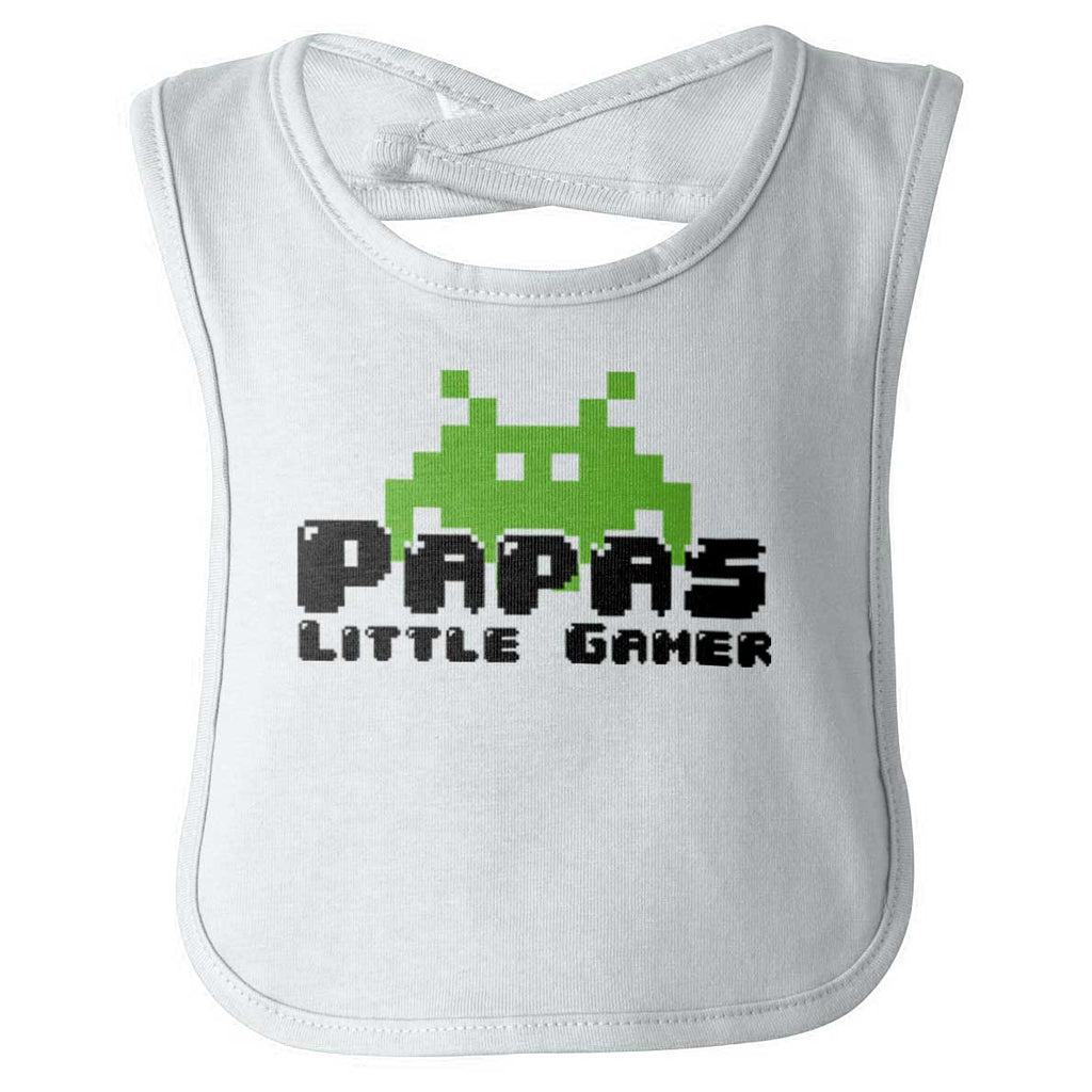 Papa's Little Gamer Infant Baby Bib-Direct To Garment Print-Brisco Baby