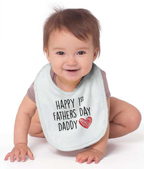 Happy 1st Father's Day Infant Baby Bib-Direct To Garment Print-Brisco Baby