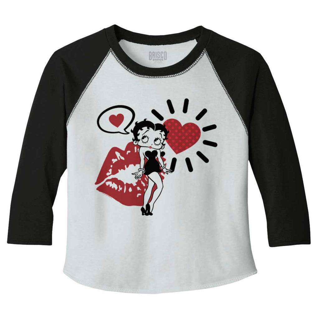 Cartoon Betty Toddler Baseball-Direct To Garment Print-Brisco Baby