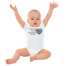 Love You Death Star Romper Bodysuit-Direct To Garment Print-Brisco Baby