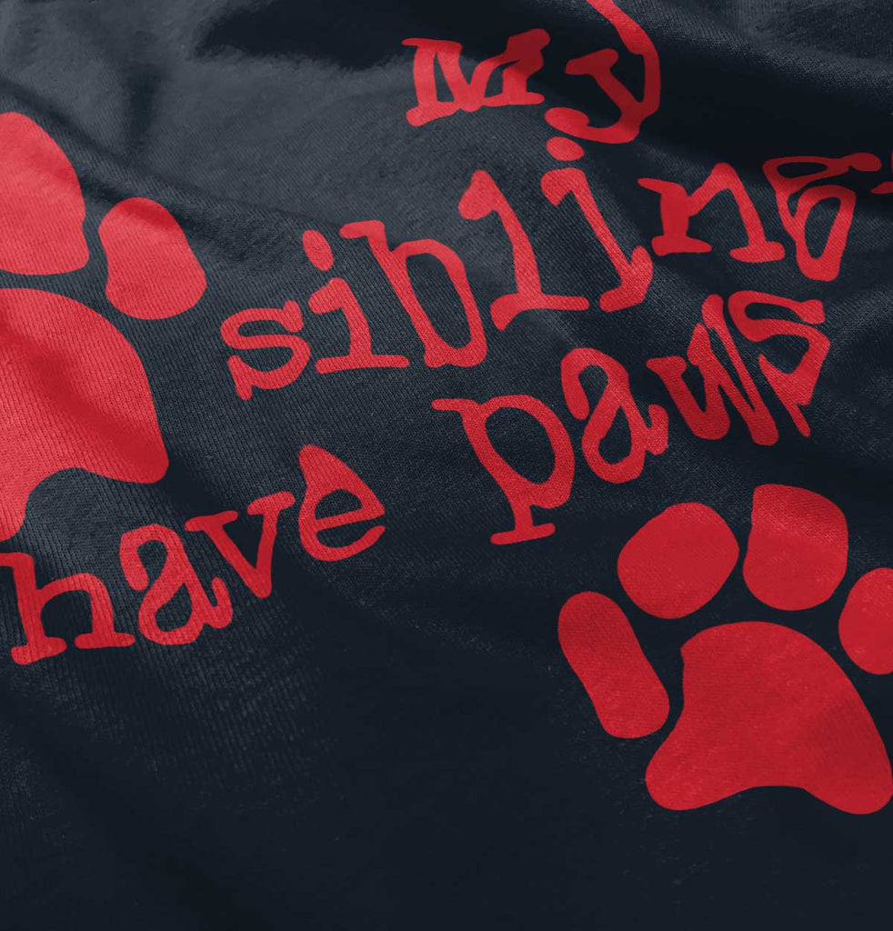 Siblings have paws Toddler Ruffled Trim T-Shirt-Direct To Garment Print-Brisco Baby