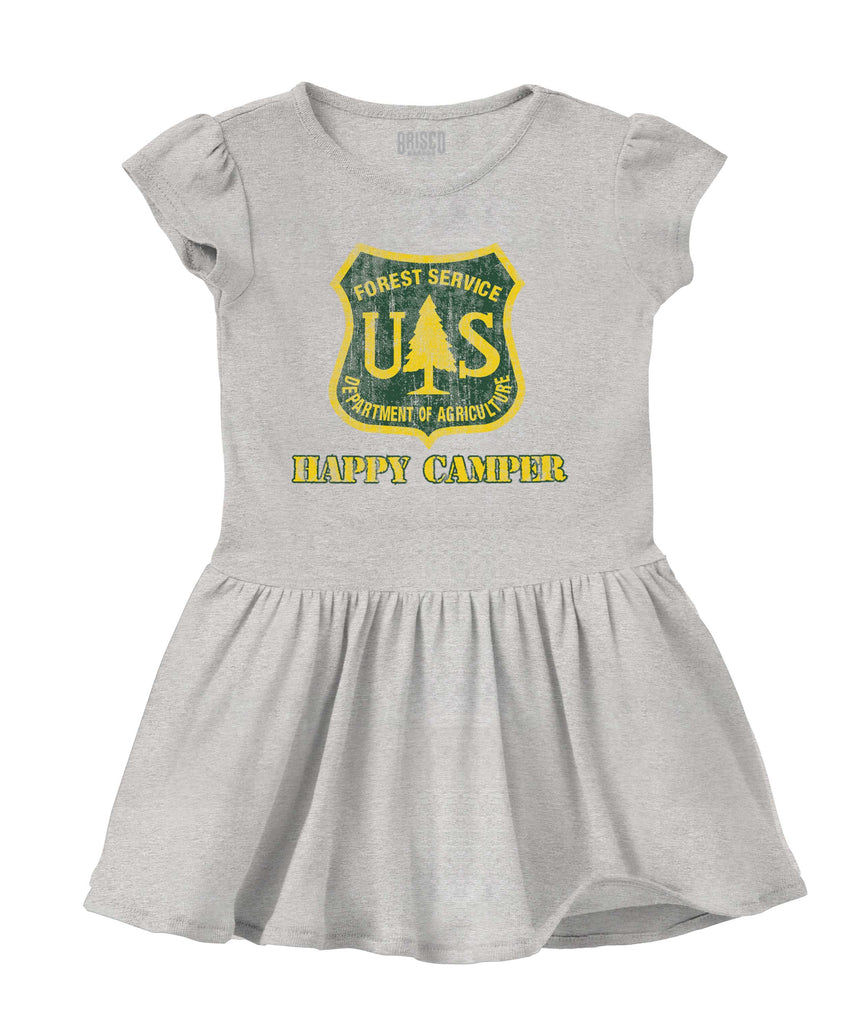 Happy Camper Solid Baby Infant Dress-Direct To Garment Print-Brisco Baby