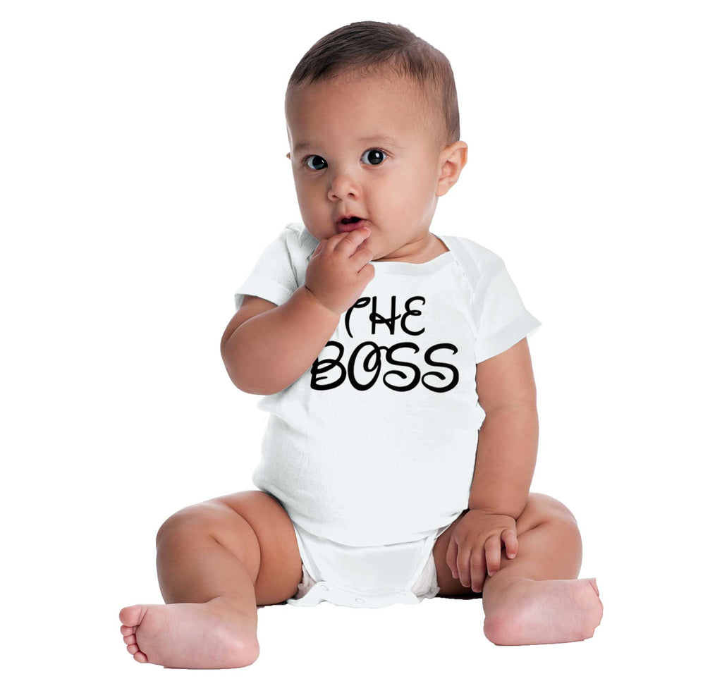 The Boss Romper Bodysuit-Direct To Garment Print-Brisco Baby