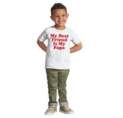 Best Friend Is Papa Infant Toddler T Shirt-Direct To Garment Print-Brisco Baby