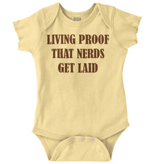 Nerds Get Laid Romper Bodysuit-Direct To Garment Print-Brisco Baby