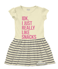 Really Like Snacks Baby Striped Skirt Dress-Direct To Garment Print-Brisco Baby