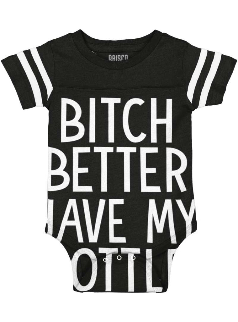 My Bottle Football Romper Bodysuit-Direct To Garment Print-Brisco Baby