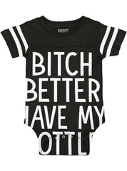 My Bottle Football Romper Bodysuit-Direct To Garment Print-Brisco Baby