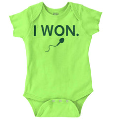 Won The Race Romper Bodysuit-Direct To Garment Print-Brisco Baby