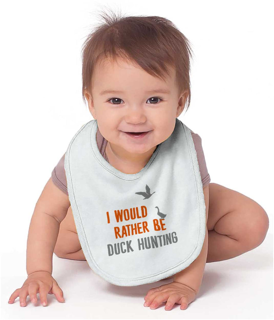 Rather Be Duck Hunting Infant Baby Bib-Direct To Garment Print-Brisco Baby