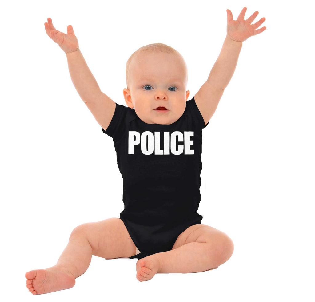 Police Force Romper Bodysuit-Direct To Garment Print-Brisco Baby