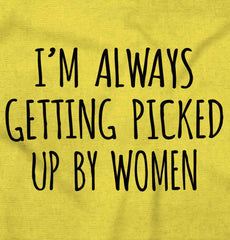 Picked Up By Ladies Romper Bodysuit-Direct To Garment Print-Brisco Baby