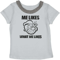 What Me Likes Toddler Ruffled Trim T-Shirt-Direct To Garment Print-Brisco Baby