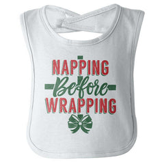 Napping Before Wrapping Infant Baby Bib-Direct To Garment Print-Brisco Baby