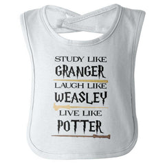 Study Like Granger Infant Baby Bib-Direct To Garment Print-Brisco Baby