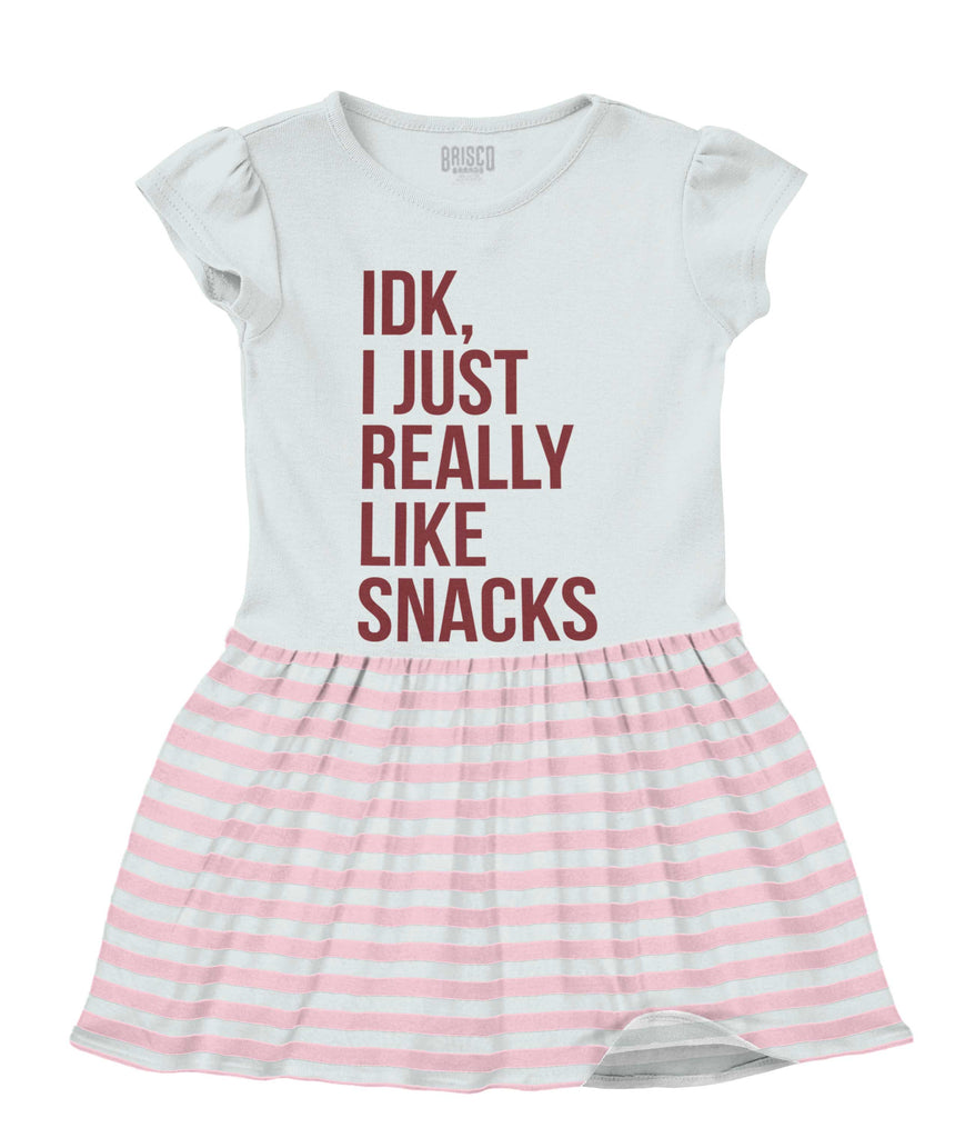 Really Like Snacks Baby Striped Skirt Dress-Direct To Garment Print-Brisco Baby
