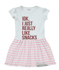 Really Like Snacks Baby Striped Skirt Dress-Direct To Garment Print-Brisco Baby