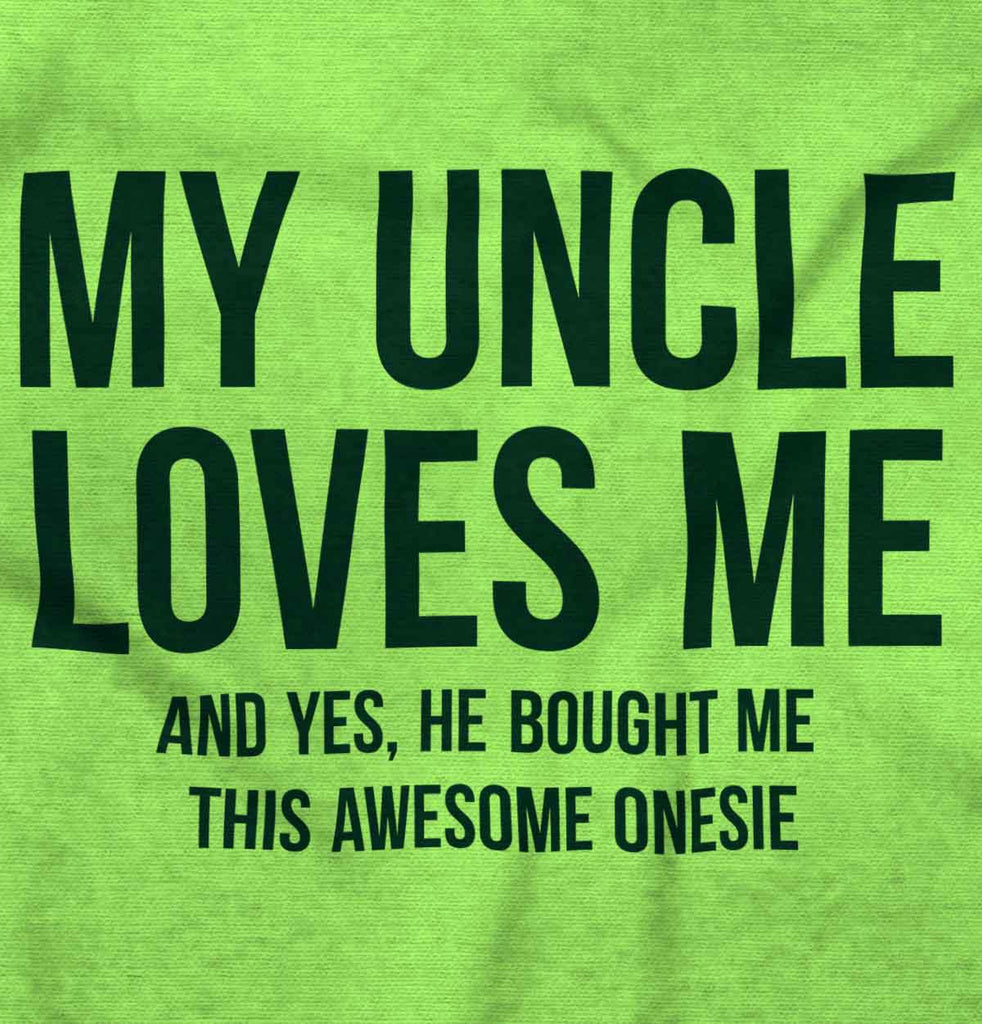 Uncle Loves Me Bought Shirt Romper Bodysuit-Direct To Garment Print-Brisco Baby