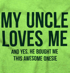 Uncle Loves Me Bought Shirt Romper Bodysuit-Direct To Garment Print-Brisco Baby
