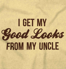 Good Looks From Uncle Romper Bodysuit-Direct To Garment Print-Brisco Baby