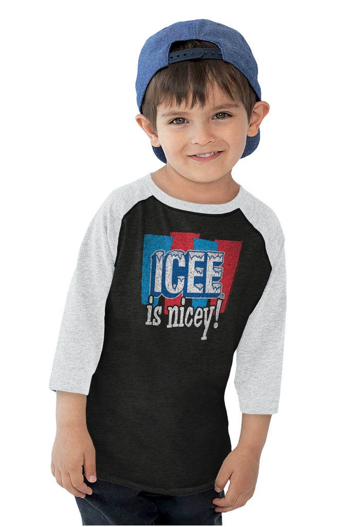 Icee Is Nicey Toddler Baseball-Direct To Garment Print-Brisco Baby