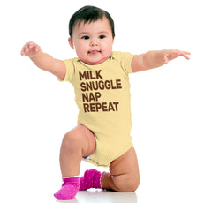 Milk Snuggle Nap Romper Bodysuit-Direct To Garment Print-Brisco Baby