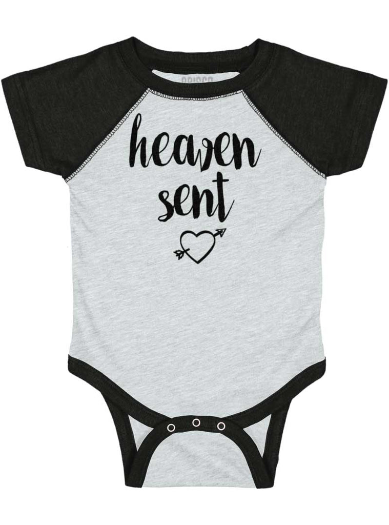 Heaven Sent Raglan Romper Bodysuit-Direct To Garment Print-Brisco Baby
