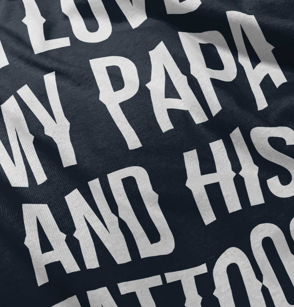 I Love Papa And Tattoos Romper Bodysuit-Direct To Garment Print-Brisco Baby