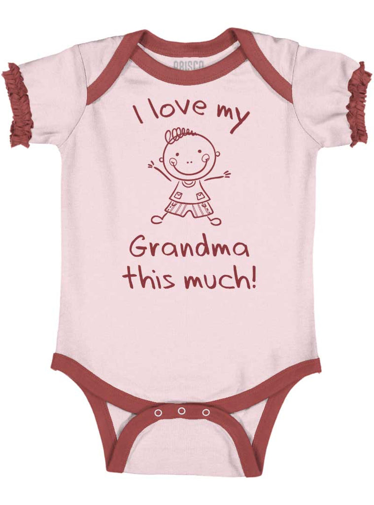 Love My Grandma Baby Ruffled Trim Romper-Direct To Garment Print-Brisco Baby