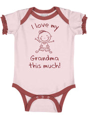 Love My Grandma Baby Ruffled Trim Romper-Direct To Garment Print-Brisco Baby