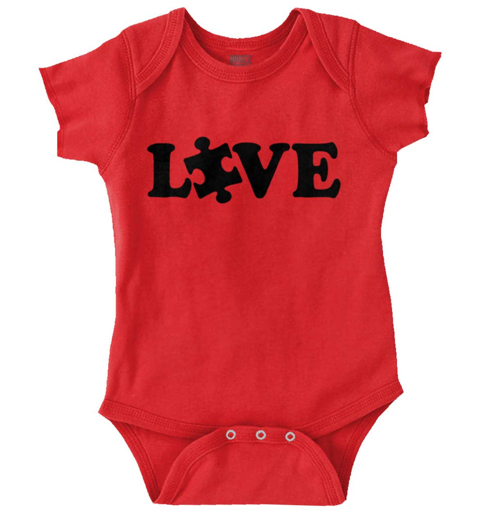 Love Autism Romper Bodysuit-Direct To Garment Print-Brisco Baby