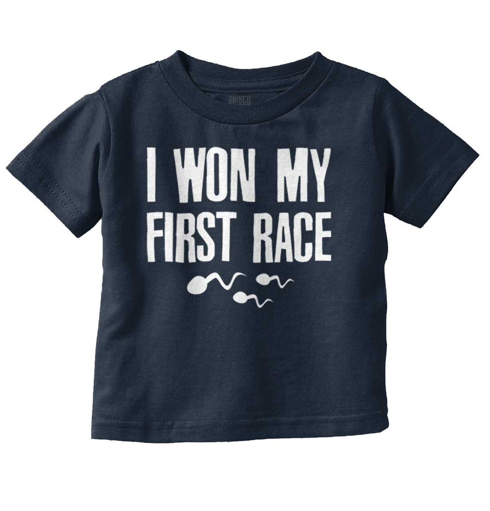 Won The Race Infant Toddler T Shirt-Direct To Garment Print-Brisco Baby