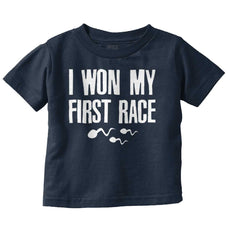 Won The Race Infant Toddler T Shirt-Direct To Garment Print-Brisco Baby