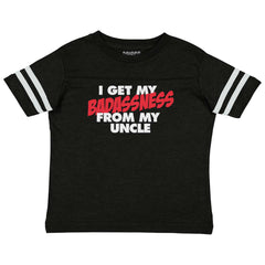 Badass Uncle Toddler Football Jersey Tee-Direct To Garment Print-Brisco Baby