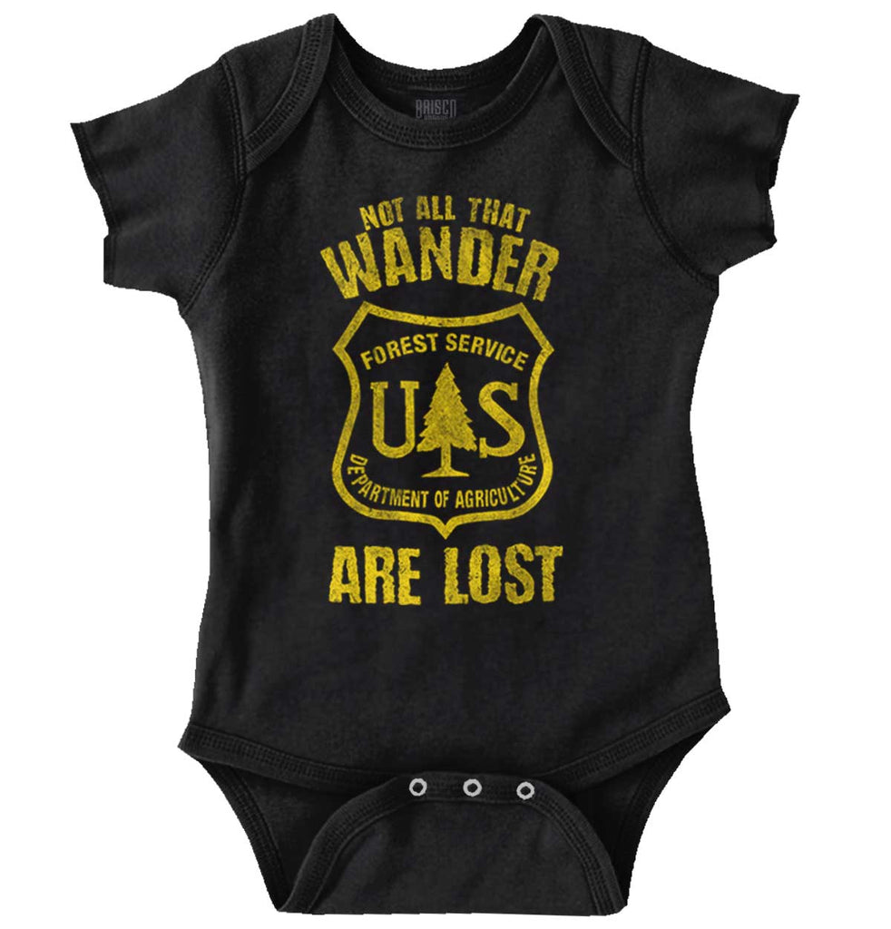 No All Who Wander Romper Bodysuit-Direct To Garment Print-Brisco Baby