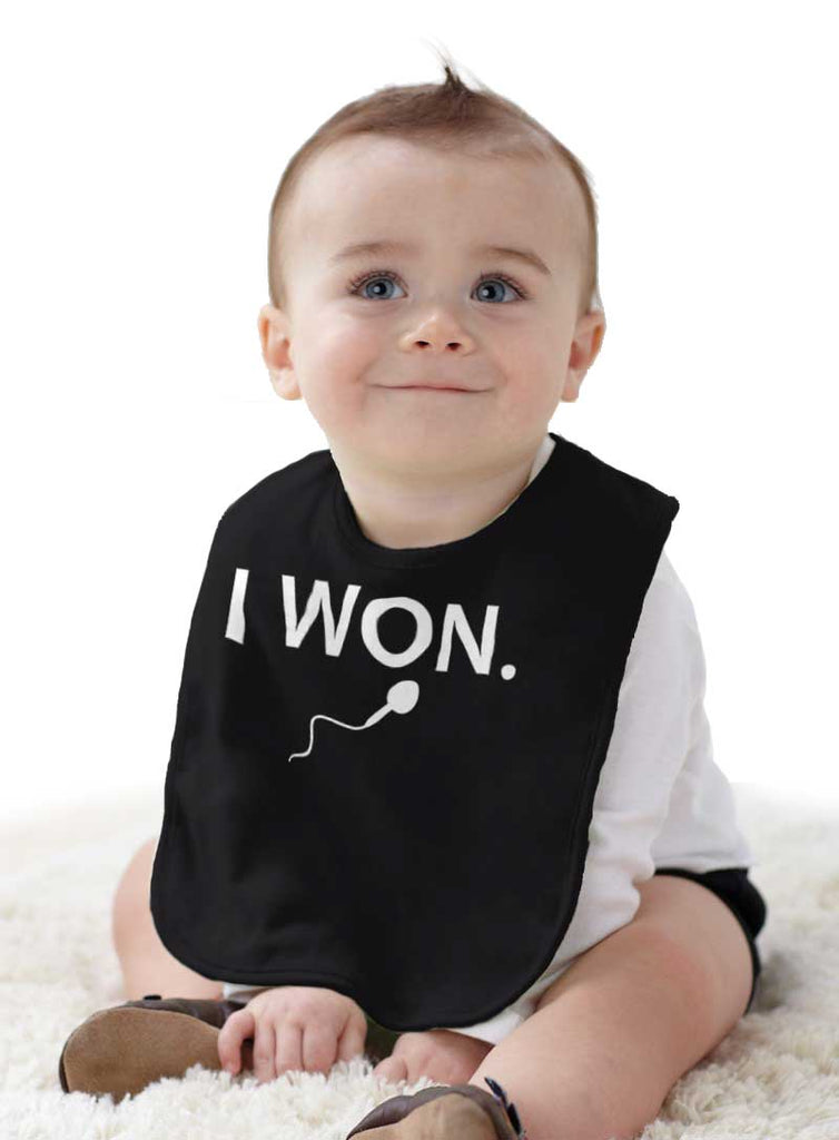 Won The Race Infant Baby Bib-Direct To Garment Print-Brisco Baby
