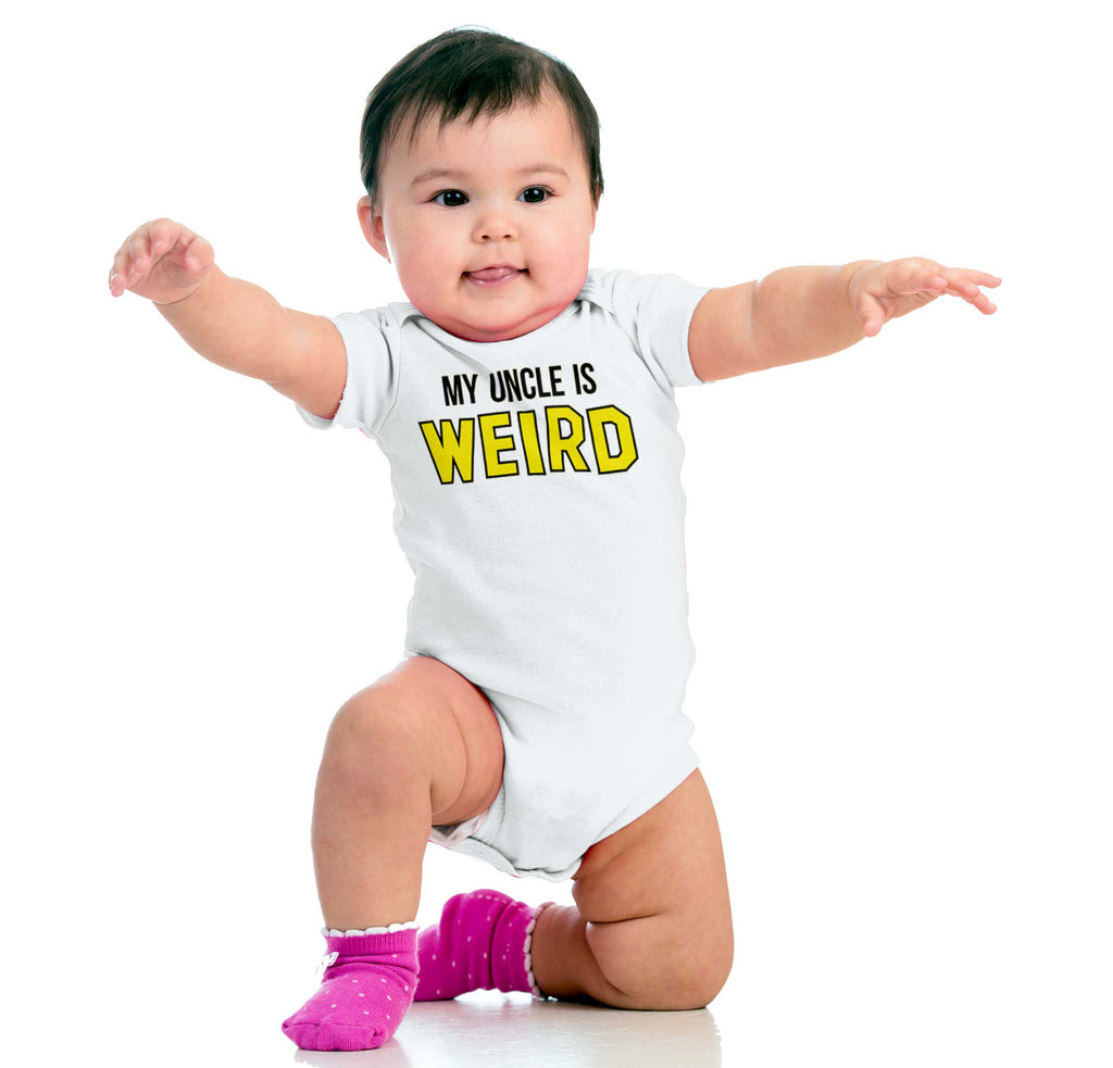 My Uncle Is Weird Romper Bodysuit-Direct To Garment Print-Brisco Baby