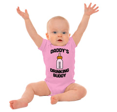 Dad Drinking Buddy Romper Bodysuit-Direct To Garment Print-Brisco Baby