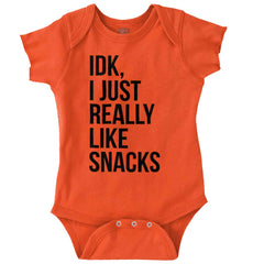 Really Like Snacks Romper Bodysuit-Direct To Garment Print-Brisco Baby