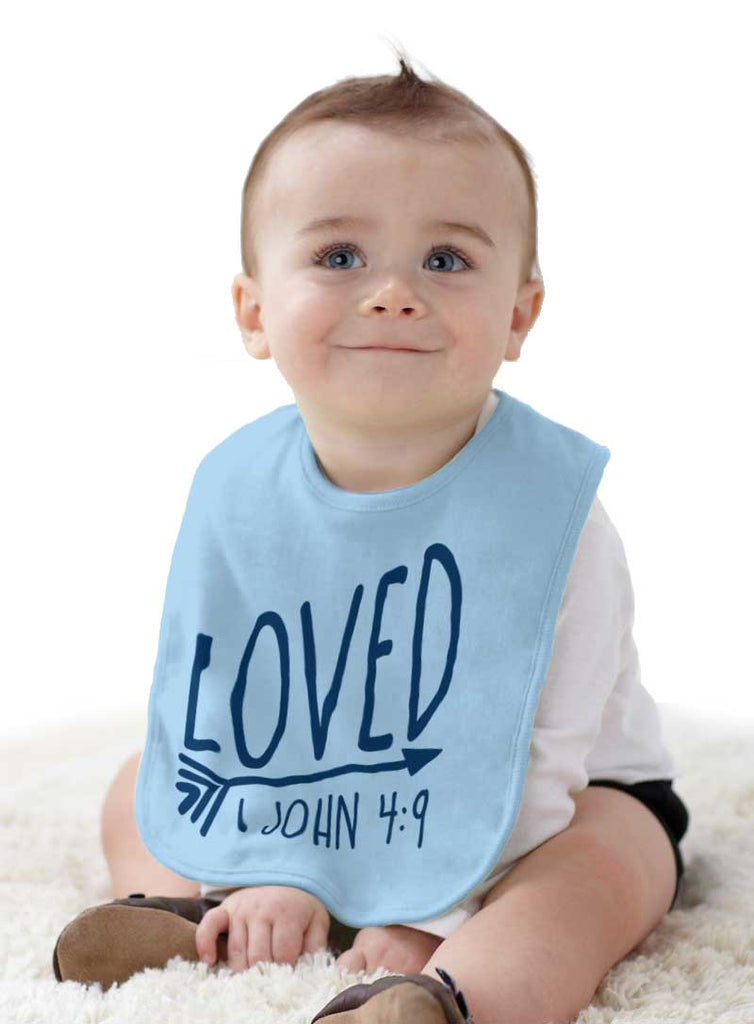 Loved Infant Baby Bib-Direct To Garment Print-Brisco Baby