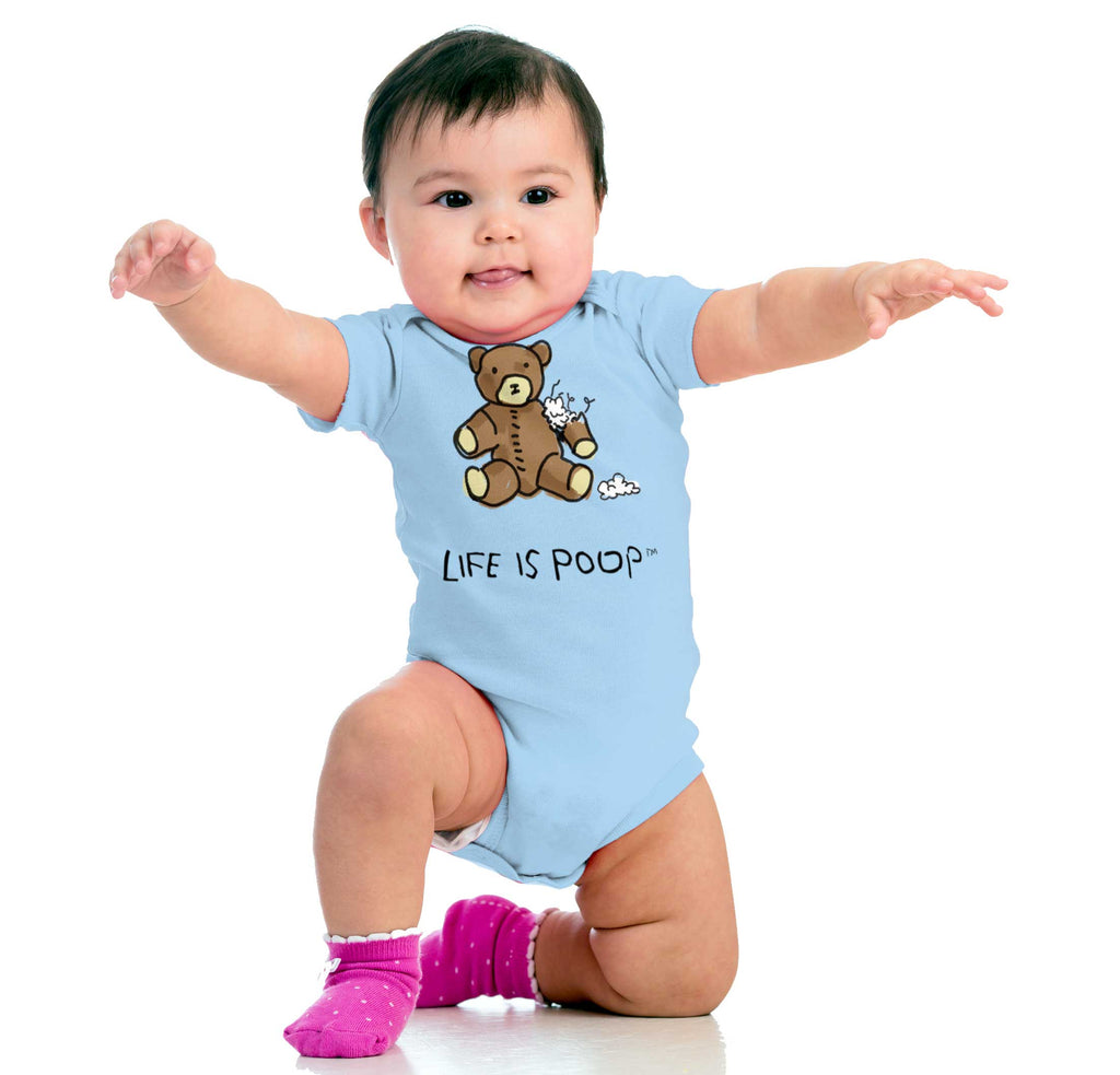 Ripped Teddy Bear Romper Bodysuit-Direct To Garment Print-Brisco Baby