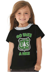 Go Take A Hike Toddler Ruffled Trim T-Shirt-Direct To Garment Print-Brisco Baby