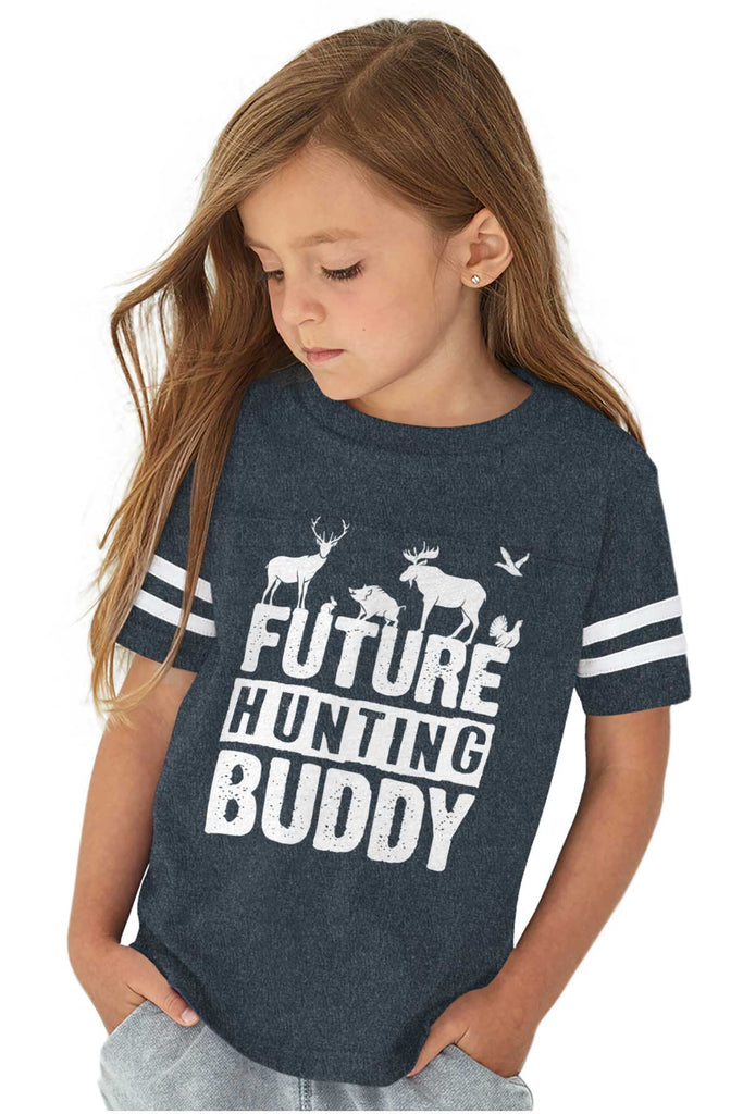 Future Deer Hunting Bud Toddler Football Jersey Tee-Direct To Garment Print-Brisco Baby