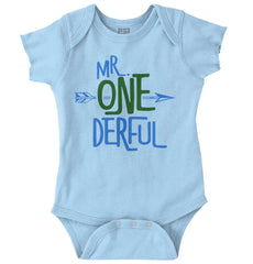 Mr. Onederful Romper Bodysuit-Direct To Garment Print-Brisco Baby