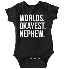 Worlds Okayest Nephew Romper Bodysuit-Direct To Garment Print-Brisco Baby