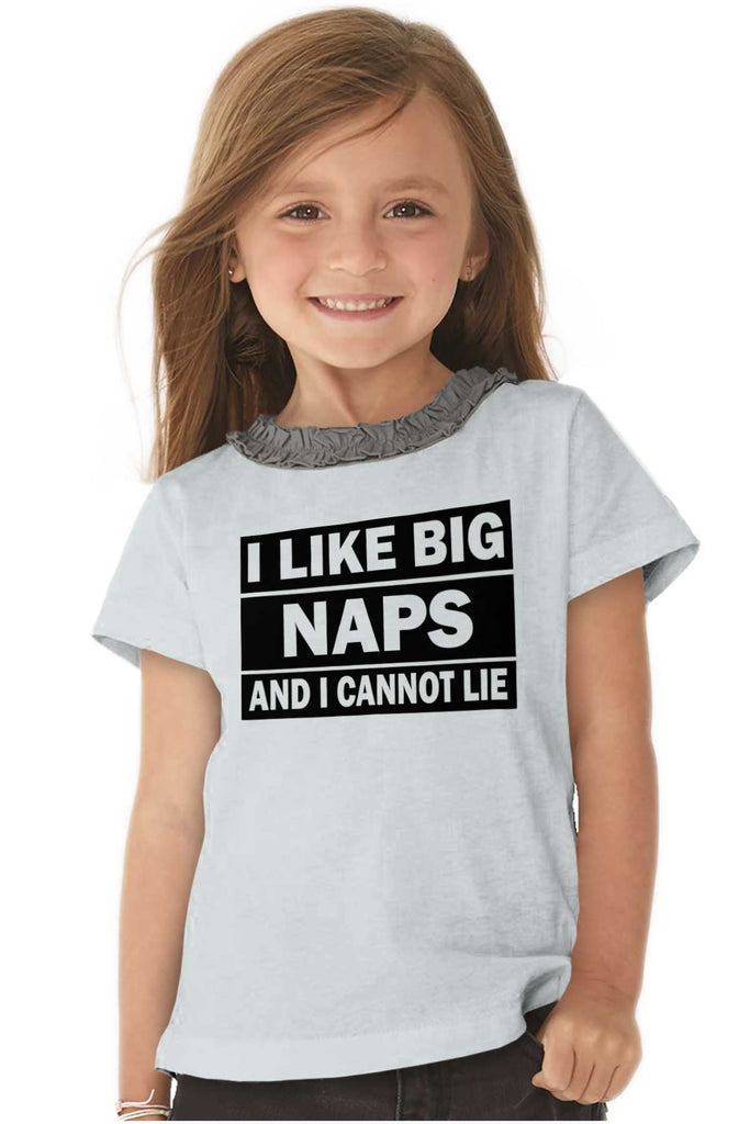 Big Naps Toddler Ruffled Trim T-Shirt-Direct To Garment Print-Brisco Baby