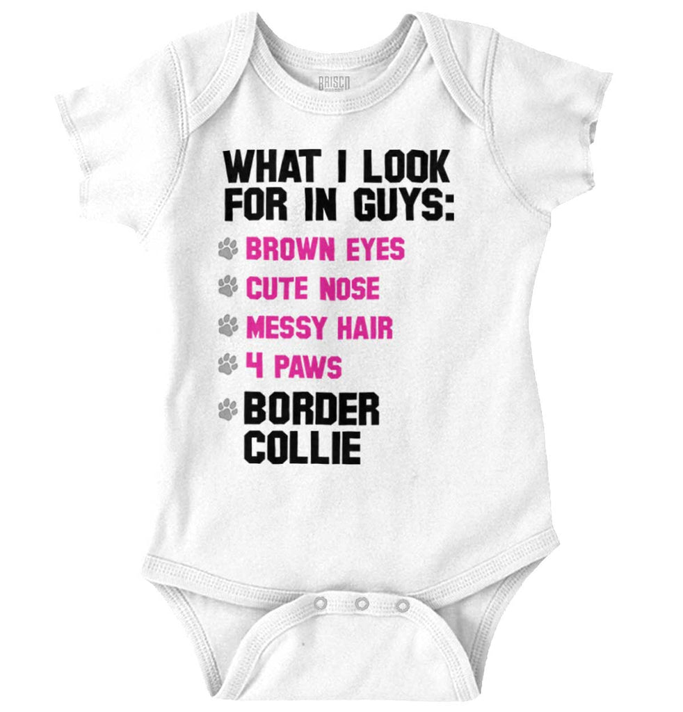 Border Collie List Romper Bodysuit-Direct To Garment Print-Brisco Baby