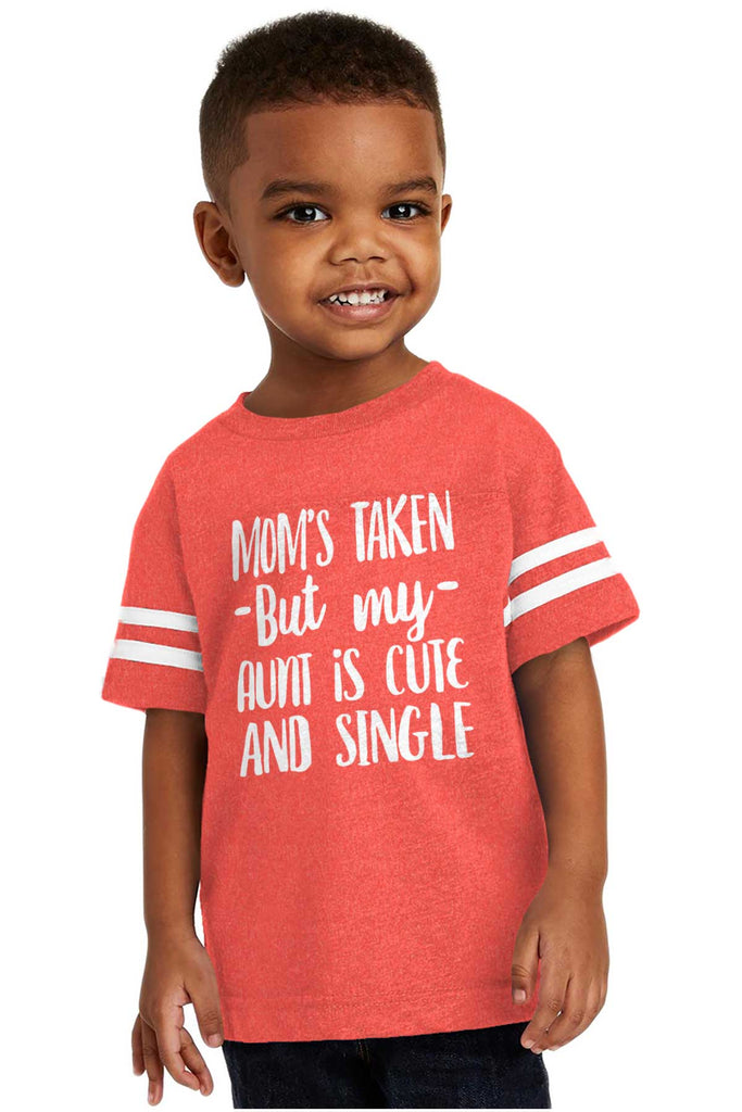 Aunt is Single Toddler Football Jersey Tee-Direct To Garment Print-Brisco Baby
