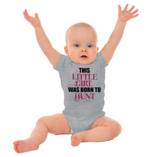 Little Girl Born To Hunt Romper Bodysuit-Direct To Garment Print-Brisco Baby